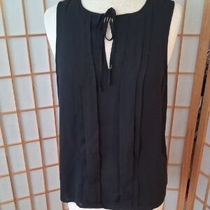 J. Crew Black Sleeveless Blouse with Tie Neck